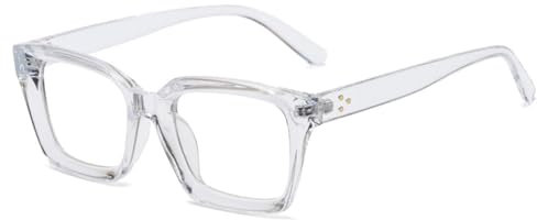 JchEnye Occhiali Luce Blu Unisex, Telaio Quadrato, Lenti Chiare, Accessori per la Lettura e Giochi per Computer