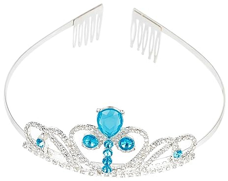 Healeved Corona Compleanno Bambina in Lega Blu Elegante e Confortevole, Accessorio per Chioma per Festa di Compleanno e Giochi di Ruolo Bambini