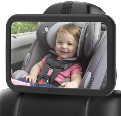 Miroir Voiture Bébé Retroviseur à 360 Degrés, Miroir Voiture Bébé en Acrylique Incassable et Inclinable Siège Arrière Siège Enfant Auto pour la Plupart des Véhicule