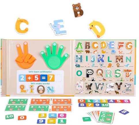 Celuicion Jouet compté, matériel éducatif pour mathématiques, Blocs de Construction, Jeu avec Cartes de Lettres pour, Cadeau d'anniversaire