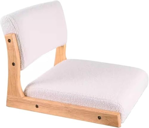 Golvstol med ryggstöd, tatami-meditationssoffa, stoppad avkopplingsstol för vardagsrum och balkong, inomhus sittkudde i trä