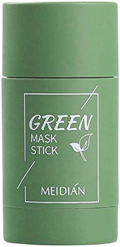 Biogreen Tea Purifying Clay Facial Mask Stick Deep Cleansing Oil Control Anti-Acne Solid Mask, Eggplant Hydrating Blackhead Remover Facial Mask Repair and Shrink Pores (Green)