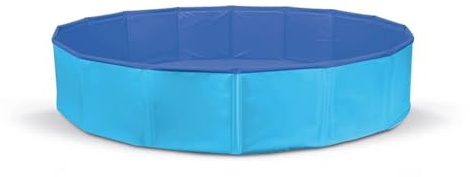 Record Hundepool – Material PVC – Maße: Ø 120 x H 30 cm – Farbe Blau – Spiel und Spaß – geräumig, stabil und langlebig – ausgestattet mit Ventil zum Entleeren