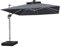 PURPLE LEAF Sonnenschirm mit LED Solar Beleuchtung Ampelschirm 300 x 300 cm Marktschirm Groß 360°Rotation, Gartenschirm mit Kurbel, Balkonschirm XXL, Sonnenschutz UV50+, Grau