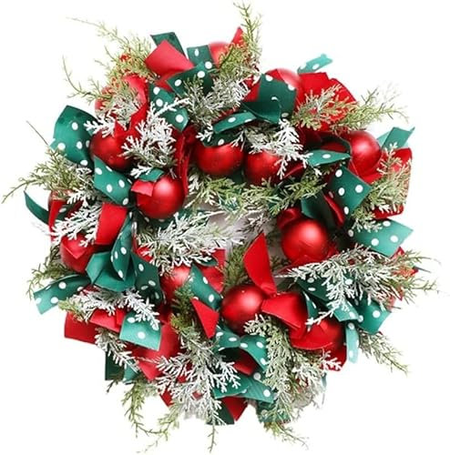 Samnuerly Weihnachtskranz, Weihnachtsblumenring, Wandbehang, Weihnachtskranz, Rattan, Dekoration, Halloween, Thanksgiving, künstlicher Kranz für Tür, Kamin, Außen und Treppen (Size : 40cm) (40cm)