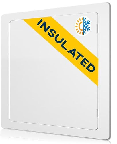 Plastic Access Panel 300 x 300 mm – Insulated Inspection Hatch for Wall & Ceiling – Fuse Box Cover, Conceals Wires & Pipes – Flush Fit Easy-Install Access Door – Durable White Plastic