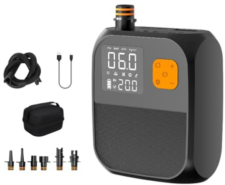 Qerwsdty 8000mAh Kabellose Elektrische Luftpumpe LED-Beleuchtung Luftkompressor Sup Aufblasbare Pumpe für Auto Surfen Paddle Board Boot