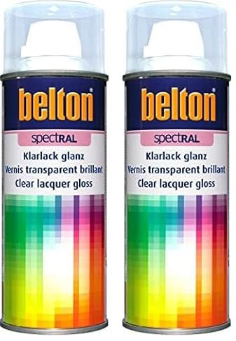 belton spectRAL Lackspray NC Klarlack farblos, glänzend, 400 ml - Profi-Qualität (Packung mit 2)
