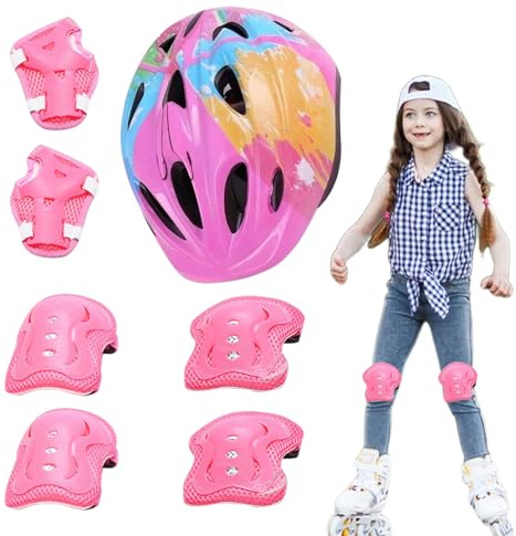 Casque et Genouillères | Casques, Protège-Coudes, Protège-Genoux Et Protège-Poignets pour - Équipement de Sécurité Sportif pour Roller Patinage Cyclisme et Trottinette