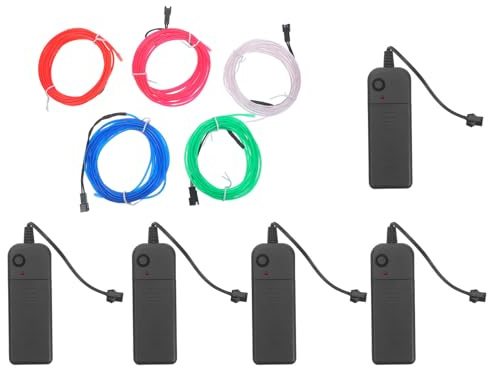 CHICAMPERA 5 St Bärbara Led-ljusslingor med Batteri Flexibel och Skärbar Neonljusslinga i Fem Färger Batteridrivna Dekorationslampor för Kläder Hyllor och Festbelysning
