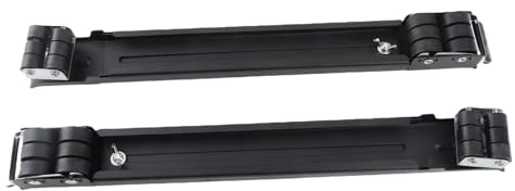 Aramox Utdragbar Apparat Rulljärn Justerbar Universal Rullbas 45 Till 70 Cm 300 KG Last 24 Hjul med Bromsar för Tvättmaskin och Torktumlare Kylskåp Diskmaskinsskåp (Svart)