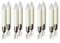 hellum Ersatzbirnen für Lichterbogen, 10 Stück 8V 3W klein-Schaftkerzen für Schwibbogen, für Ersatz-Kerzen Lichterketten innen und außen mit 30 Brennstellen, ø10mm E10/ 8V/ 3W/ 22Lumen 932010