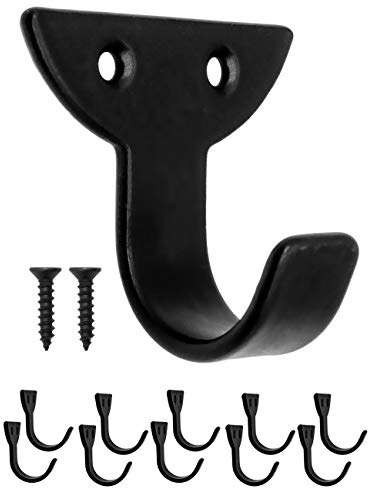 Fuxxer Klassische Eisen-Haken, Bilder-Haken, Wand-Haken, 10er Set, schwarz