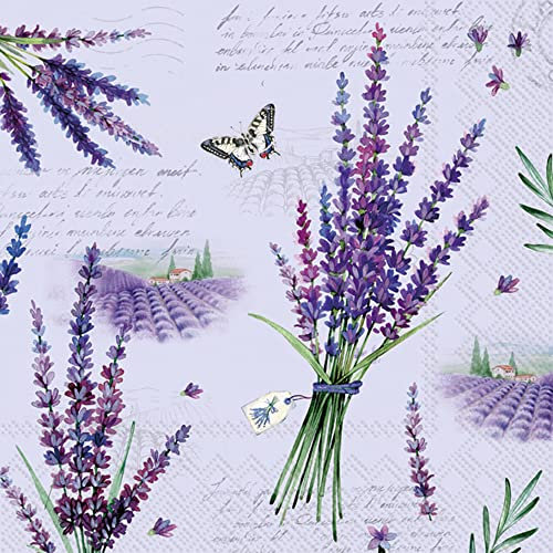 Boston International C962389 IHR 3-lagig Papierservietten, Papier, Viola Lavendel