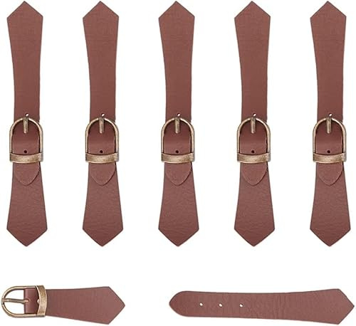 FINGERINSPIRE 6 Sets Knebelverschlüsse Aufnähen brauner PU Leder für Jacke