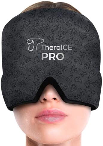 TheraICE Migraine Relief Cap PRO, Headache Relief Cap, Ice Face Mask, Cold Compress Head Wrap for Tension Headache Relief, Stress & Hangover, FocusZone Technology Provides Extra Cooling & Pressure