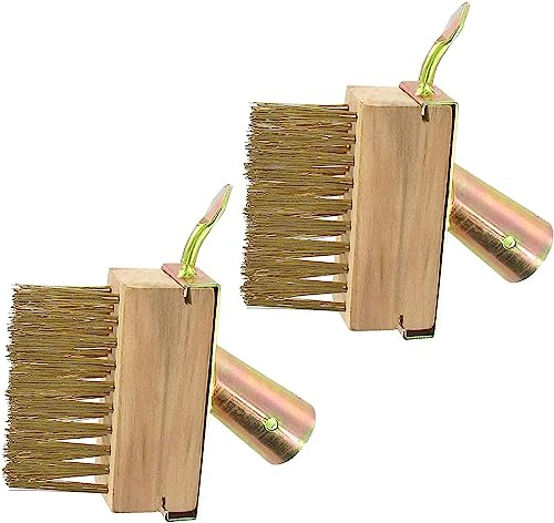 LATRAT 2 scope da giardino per la pulizia delle fughe, spazzola in acciaio, setole in metallo e raschietto contro le erbacce senza manico, grattacielo