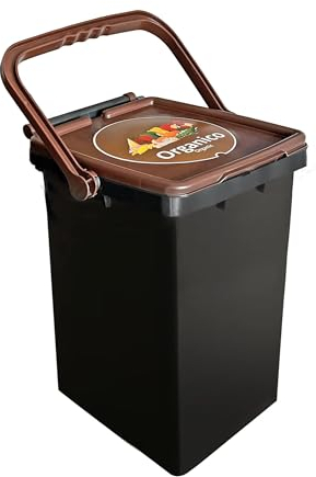 Generico Pattumiera LT 35 secchio per differenziata, secchio per la raccolta differenziata porta a porta. (MARRONE)