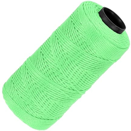 QUARKZMAN Cuerda de Nylon 3 Hebras Trenzada Línea de Mason 1.5mm x 218 Yardas Hilo de Nylon para Proyectos DIY, Mejoras del Hogar, Jardinería, Suministros para Fiestas Navideñas, Verde Claro