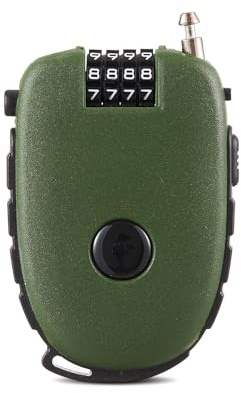 EASTDEER 4-Digit Combination Ski Cable Lock with Retractable 2.3 ft Cable – Heavy Duty Locks for Ski, Snowboard, Stroller & Bike (Green)