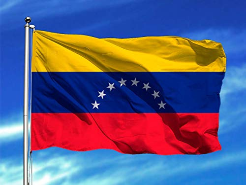 Bandera de Venezuela 85x1,50cm | Reforzada y con Pespuntes | Bandera Con 2 ojales Metálicos y Resistente al Agua