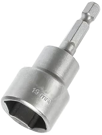 Llave de vaso para destornillador de tuerca, 19 mm, 1/10.2 cm hexagonal para taladros, destornillador de tuerca y adaptador de enchufe de impacto