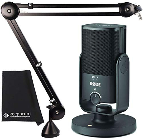 Rode NT-USB MINI USB Kondensatormikrofon + PSA-1 Gelenkarm + keepdrum Mikrofasertuch