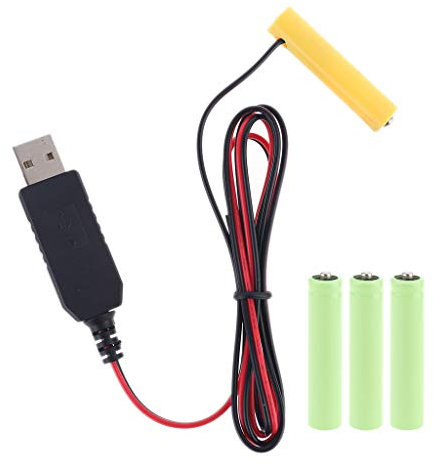 KERDEJAR Universal LR03 AAA Battery Eliminator Cavo di Alimentazione USB da 2 m Sostituisci da 1 a 4 Pezzi AAA 1.5V Batteria per Torcia elettrica Giocattolo Orologio
