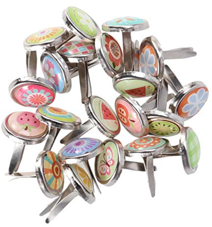 EXCEART 100st Zweibeinige Epoxidnägel Bunte Brads Runde Papier Befestigungen Scrapbooking Brads Papier Brads Runde Brads Bastelbedarf Mini-Metall Legierung Kind Aus Metall Spitz
