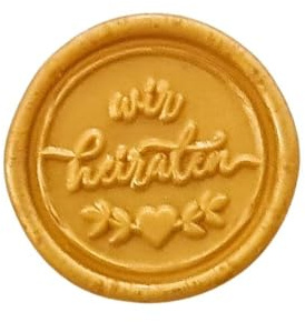 Selbstklebende Wachssiegel WIR HEIRATEN - 15 Stück - in gold, kupfer und weiß (Vintage-gold)
