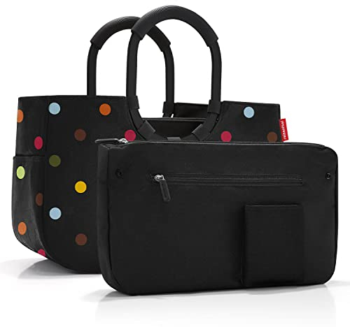 reisenthel loopshopper M frame dots – Stabile Tasche mit praktischer Fächeraufteilung und großer Innentasche aus recycelten PET-Flaschen – wasserabweisendes Design