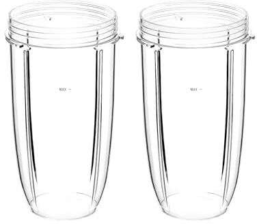 QWORK® 32OZ Juicer Cups Compatible with Nutribullet 600W 900W Blenders, Juicer Replacement Parts (2 Pack)