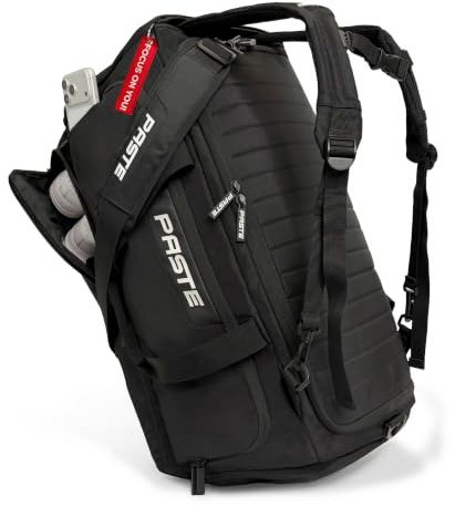 PASTE® - Sportväska 63 l (ALL IN PRO) med ryggsäckfunktion, skofack och våtfack svart – innovativ fotboll och träningsväska med kylfunktion för kvinnor och män – stor resa och fitnessväska (60 x 30 x