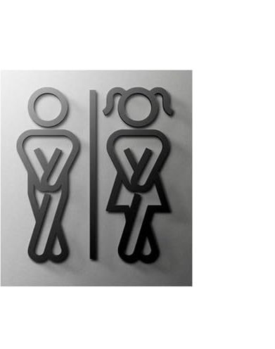 Plaque de signalisation de toilette 3D, porte de salle de lavage, étiquette d'art murale autocollante, support de Wc, panneau de signalisation, décoration d'art d'hôtel et de maison Signe Toilette(2,2