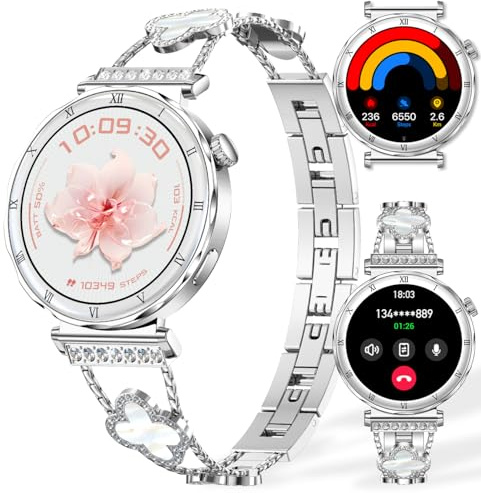 Smart Watch per Donne, Schermo AMOLED HD da 1.19, Smartwatch da Donna, Fitness Tracker con Monitoraggio della Frequenza Cardiaca/Sonno, Chiamate Bluetooth, Impermeabile IP67, Compatibile con iOS e