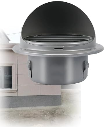 Amplia cubierta de acero inoxidable for campana extractora, protección impermeable for ventilación en cocinas y baños/paredes exteriores(47.3'/120mm,Type A)