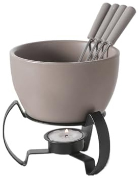 Taza De Fondue De Chocolate | Mini Cerámica 450ml Con Tenedores,Set De Tazas De Fondue Para Chocolate Fondant | Para Postre Crema Hogar Cocina Oficina Fiesta Camping Picnic Noche Romántica A