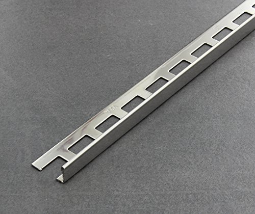 Fliesenschiene, Fliesenprofil, Winkelprofil, Edelstahl (V2A) glänzend, Länge 2,50 m 12,5 mm Höhe 5 Stück Setpreis