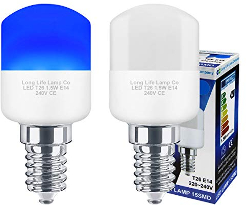2 x 1.5w Blue LED Pygmy Light Bulb E14 SES