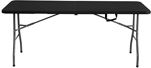 KG KITGARDEN Mesa Plegable Portátil Multifuncional, 180x74x74cm, Negro