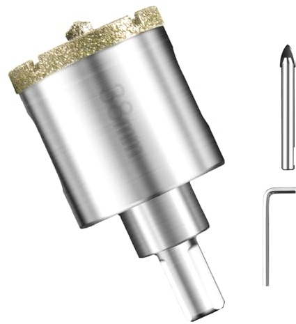 PHMNZIP 38 mm Broca de Diamante Taladro Hueco Sierra de Perforación con Broca de Centro Piloto Broca de Diamante Brocas con Revestimiento de Diamante para Azulejos Cerámica Vidrio Porcelana Mármol