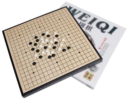 Set di gioco compatto magnetico Go, tavola da viaggio pieghevole e pietre di plastica per bambini, adulti e principianti (M, 28 x 28 cm)