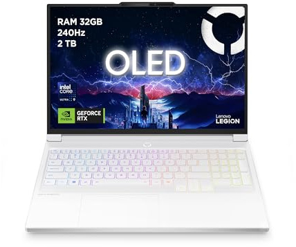 Lenovo Legion 7 Gaming Notebook OLED WQXGA 16 240Hz, NVIDIA GeForce RTX 5070 8GB, Intel Core Ultra 9 275HX, RAM 32GB, SSD 2TB, Windows 11 Home, Tastiera RGB - Laptop Gaming Premium Alte Prestazioni