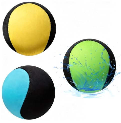 Cuackamily 3Pcs Skip Ball, Water Skipping Balls Lake Toys & Beach Gear Stuff Water Bouncing Ball, Jumping Balls Skimming Swimming Pool Outdoor Accessories for Outside Games Gifts for Teens & Adults