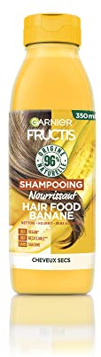 Garnier Fructis Hair Food Shampooing Banane Cheveux Secs Vegan 350ml | 98% ingrédients origine naturelle, Formule sans silicone, Flacon 50% plastique recyclé, Nourrit intensément