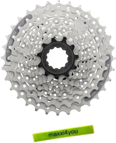maxxi4you Shimano Kassette CS-HG201-9 Hyperglide 9-Fach 11-32 Zähne inkl Reflexband