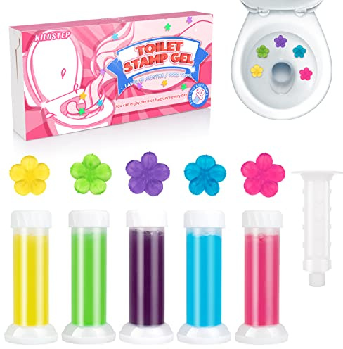 KILOSTEP Toilet Gel, 60 Count 5 Kinds Of Scent Toilet Cleaner Bowl Gel Stamp Kit Air Freshener