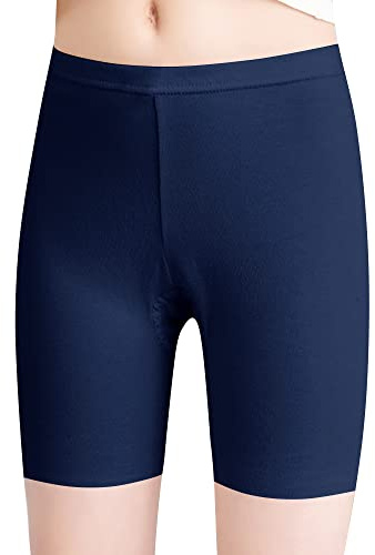 L&K-II Mallas niña Culotte Corto Ciclista de algodón Culotte Verano Uni Color Azul Oscuro 158/164