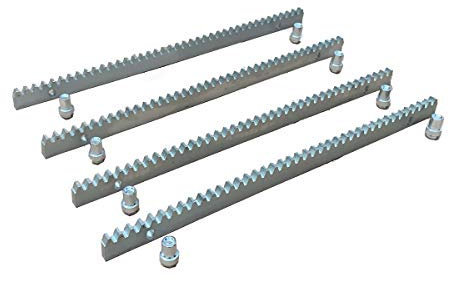ECUTEE Metal Gear Rack Steel for Sliding Gate Opener, 10MM Durable Slide Door Replacement Gear Racks 2M Length in Total, 4PCS(0.5m/pc)