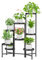 iDavosic.ly 8 Tier Plant Stand Indoor Tall, Corner Metal Tiered Plant Stands Outdoor for Multiple Plants, Folding Iron Flower Display Holders Rack Shelf, Hollow Black
